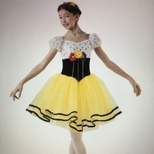 Yellow and white dress with headpiece included